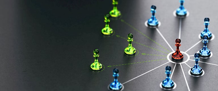 pawns blue red green