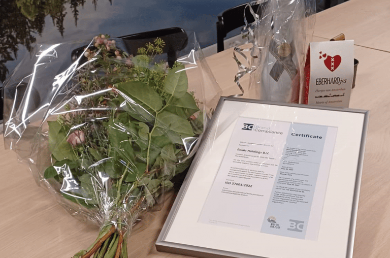 iso certification on table with flowers